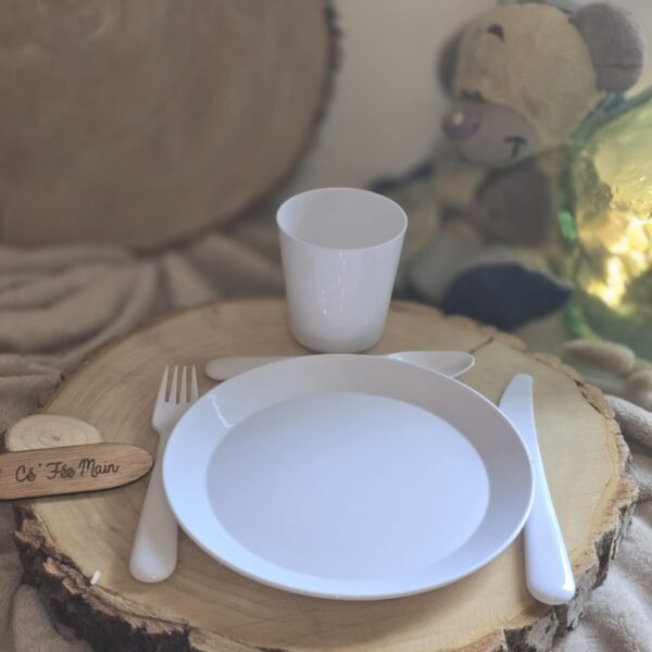 Cé'Fée Main ensemble assiette+verre+couverts polymère enfant