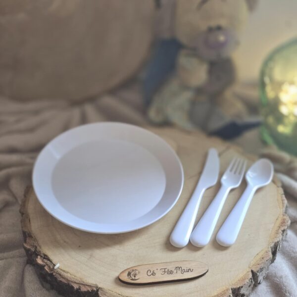Cé'Fée Main set assiette + couverts polymère enfant