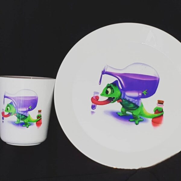Cé'Fée Main set assiette + verre enfant personnalisé ex 1