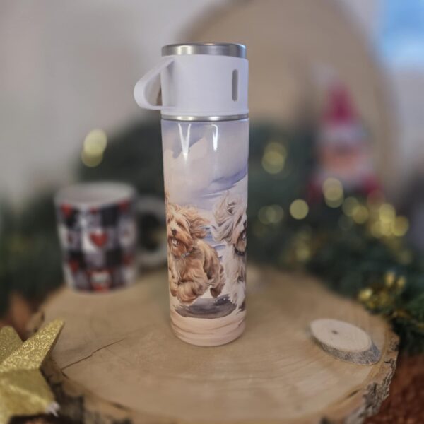 Cé'Fée Main - coffret thermos et 3 tasses personnalisé ex 1
