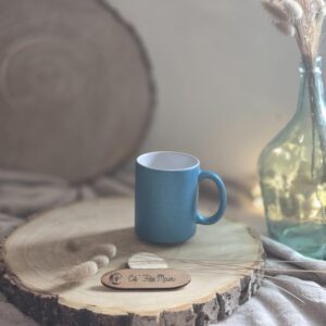 Cé'Fée Main - mug pailleté bleu à personnaliser